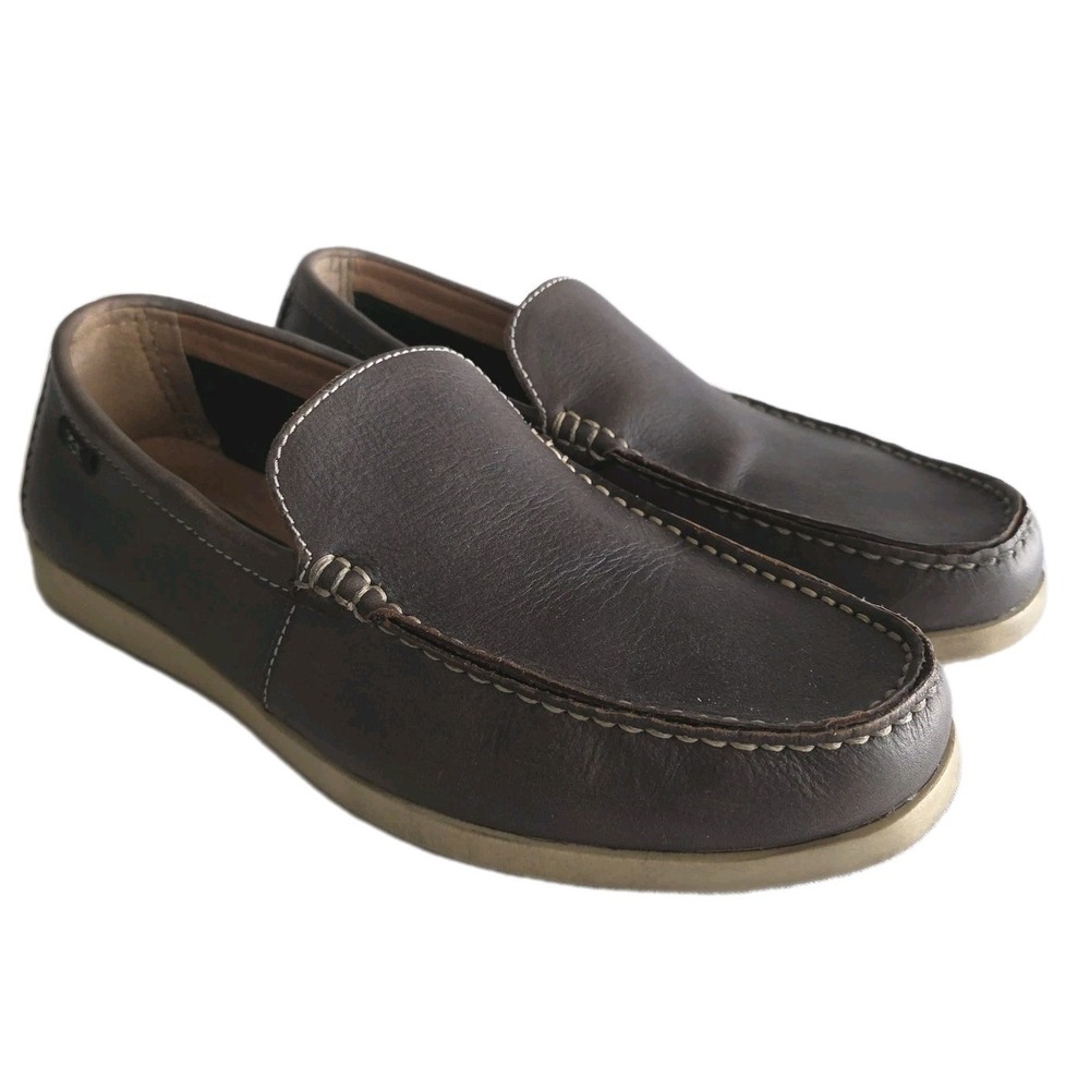 Rodd & Gunn Leather Moc Toe Venetian Loafers In Brown Taupe Size 42 EU 9 US